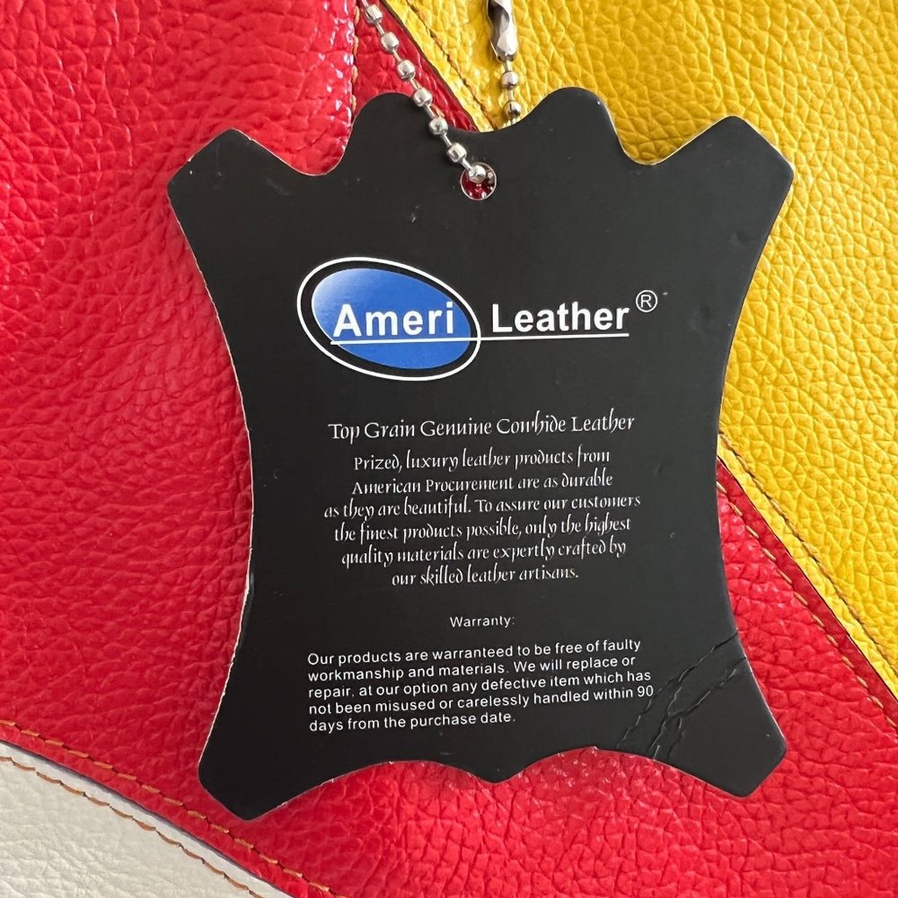 NWT AmeriLeather Thea Leather Tote Bag Boho Colorful Purse Studs Brass P… - Picture 13 of 14